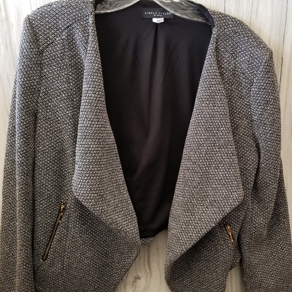 Vintage Simply Syled by Sears Black and White Cropped Jacket